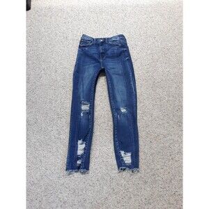 Bridge by Gly Crop Ultra High Rise Ankle Distressed Front Seam Raw Hem 26